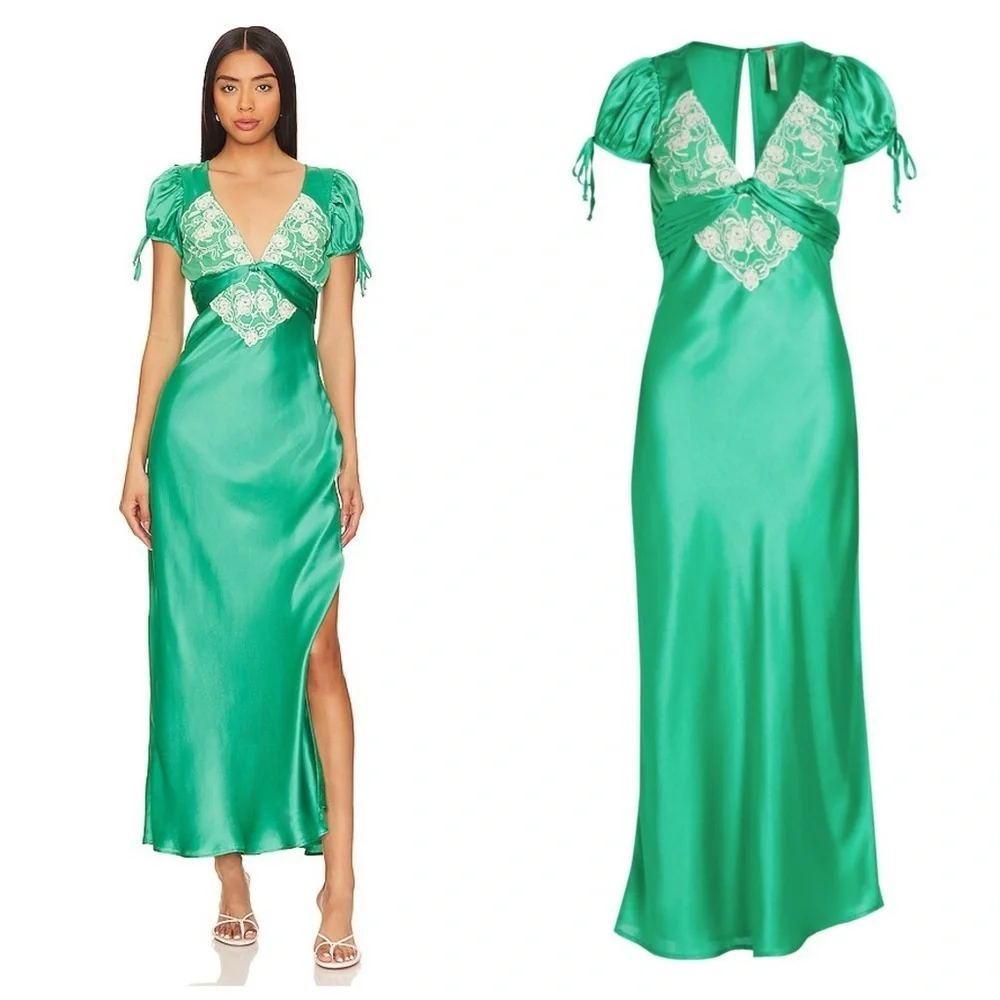 New Free People Women's Cooper Lace Midi-dress In Verdis Size 6​​​